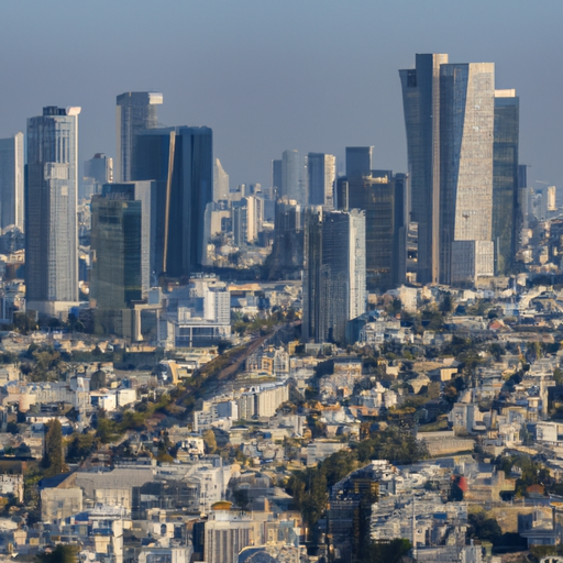 Aerial view of Tel Aviv skyline, showcasing the city's thriving business hub