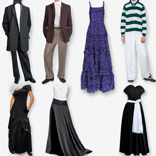 3. תמונה של סגנונות לבוש שונים, מקז'ואל ועד רשמי, ממוינת לפי סגנון.